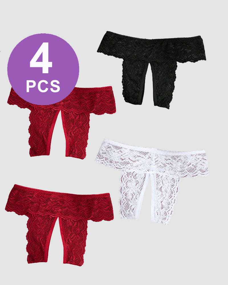 Plus Size Open Crotch Lace Panties、mySite、bengalsvssteelers