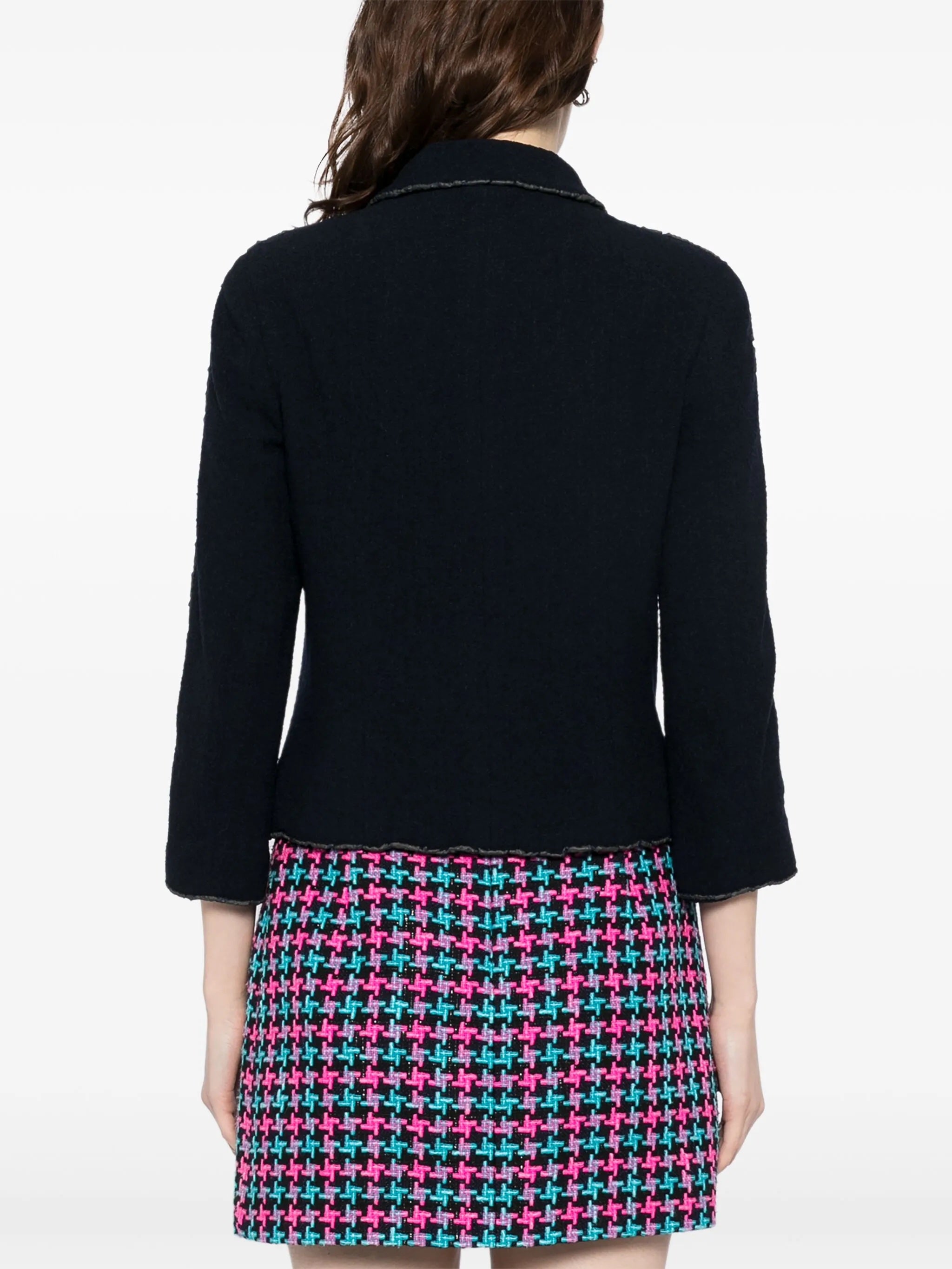 Navy Frayed Hem Jacket、mySite、garminoutage.com