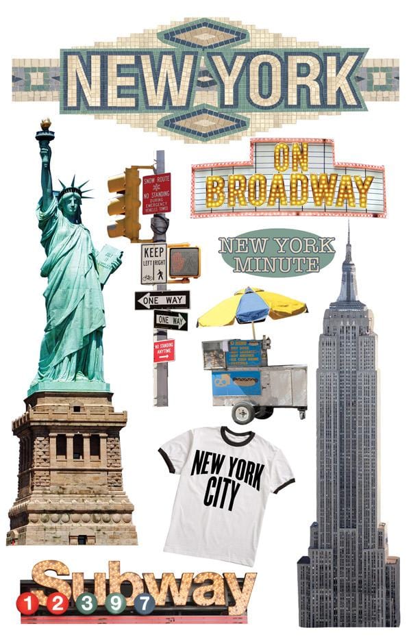  Scrapbook Stickers - 3D New York、mySite、ghnorth