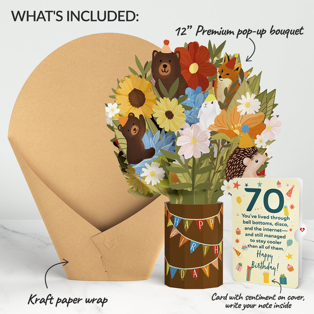 Woodland 70th Birthday Party Bouquet and Sentiment Set、mySite、solidvoid