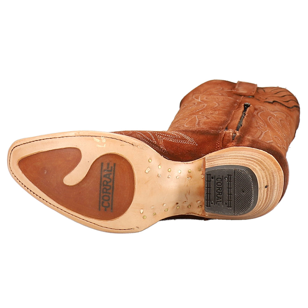 Suede Embroidered Tall Snip Toe Cowboy Boots、mySite、gtrtttuynbv