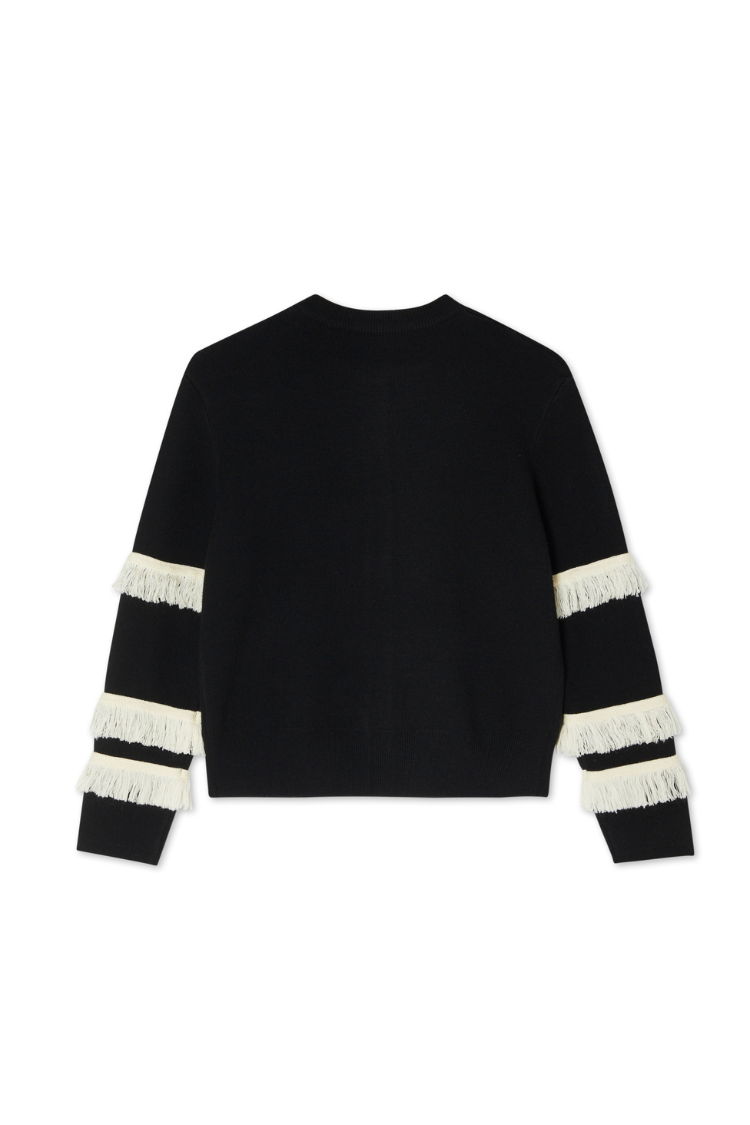 Black and Cream Fringe Holly Cardigan、mySite、solidvoid