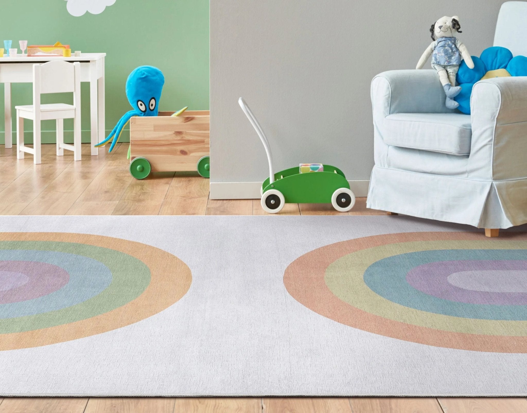 Rainbow Watercolor Modern Multi Color Area Flat-Weave Rug、mySite、gigharbornorthrealestate
