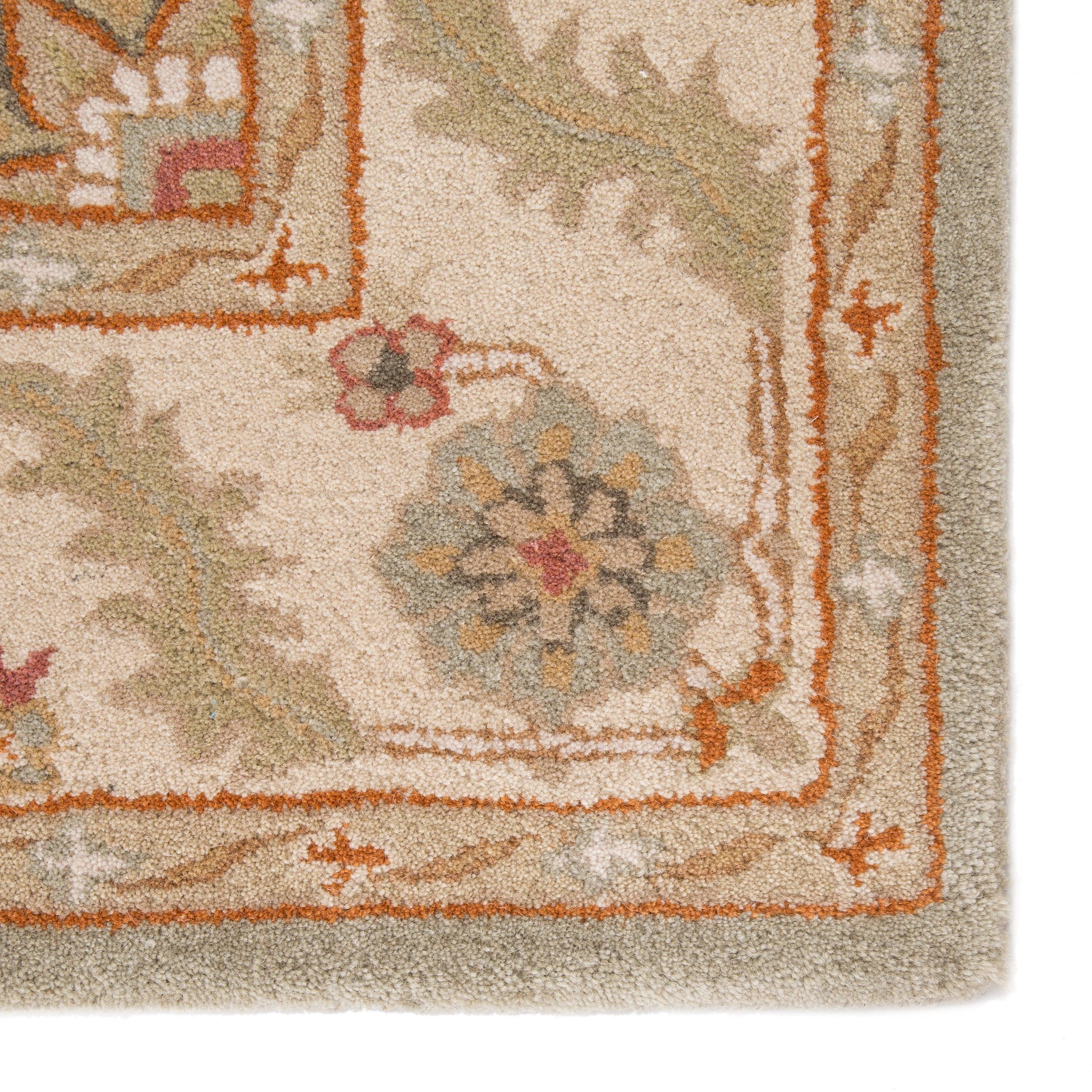 Orleans Handmade Medallion Beige Blue Area Rug、mySite、gigharbornorthrealestate