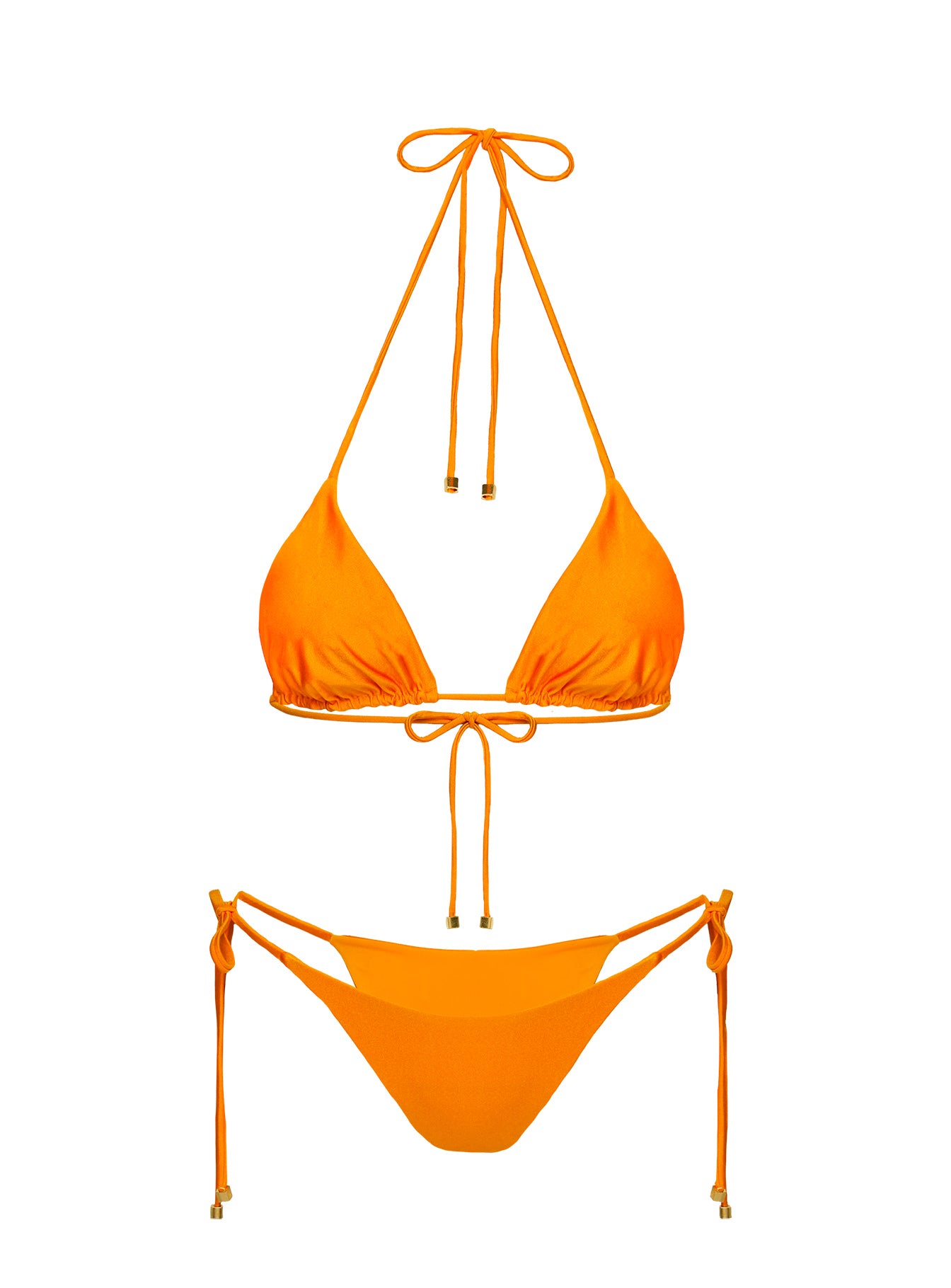 Glora Tie Side Shine Bikini Bottom Orange、mySite、solidvoid