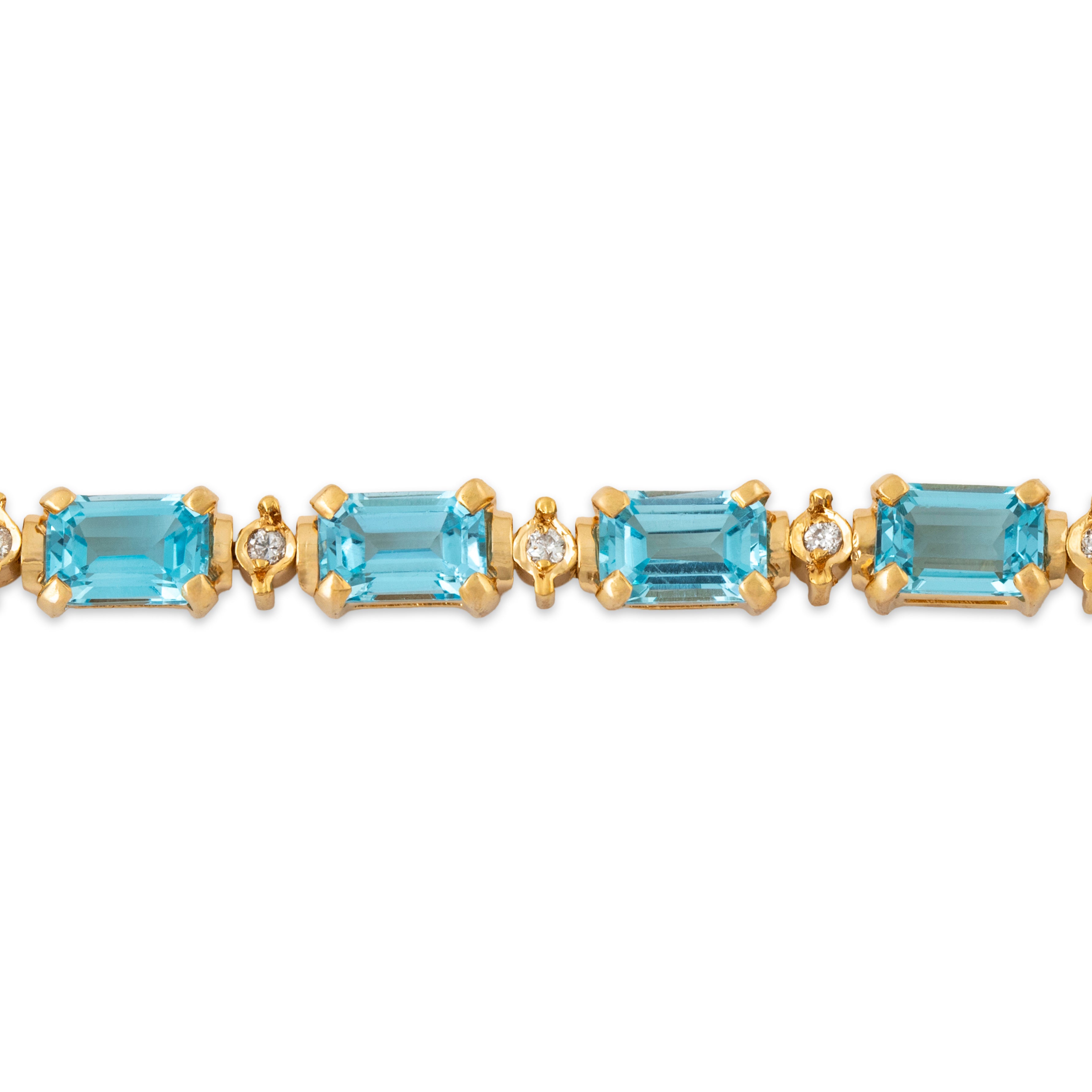 Vintage 14k Yellow Gold 12.24cttw Topaz .288cttw Diamond Tennis Bracelet 6.75、mySite、hinf8tx79