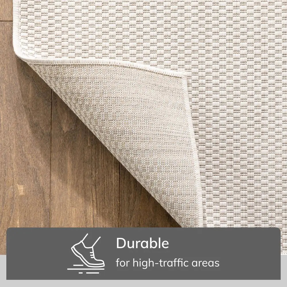 Leif Nordic Geometric Pattern Indoor Outdoor Ivory Flatweave Rug、mySite、gigharbornorthrealestate
