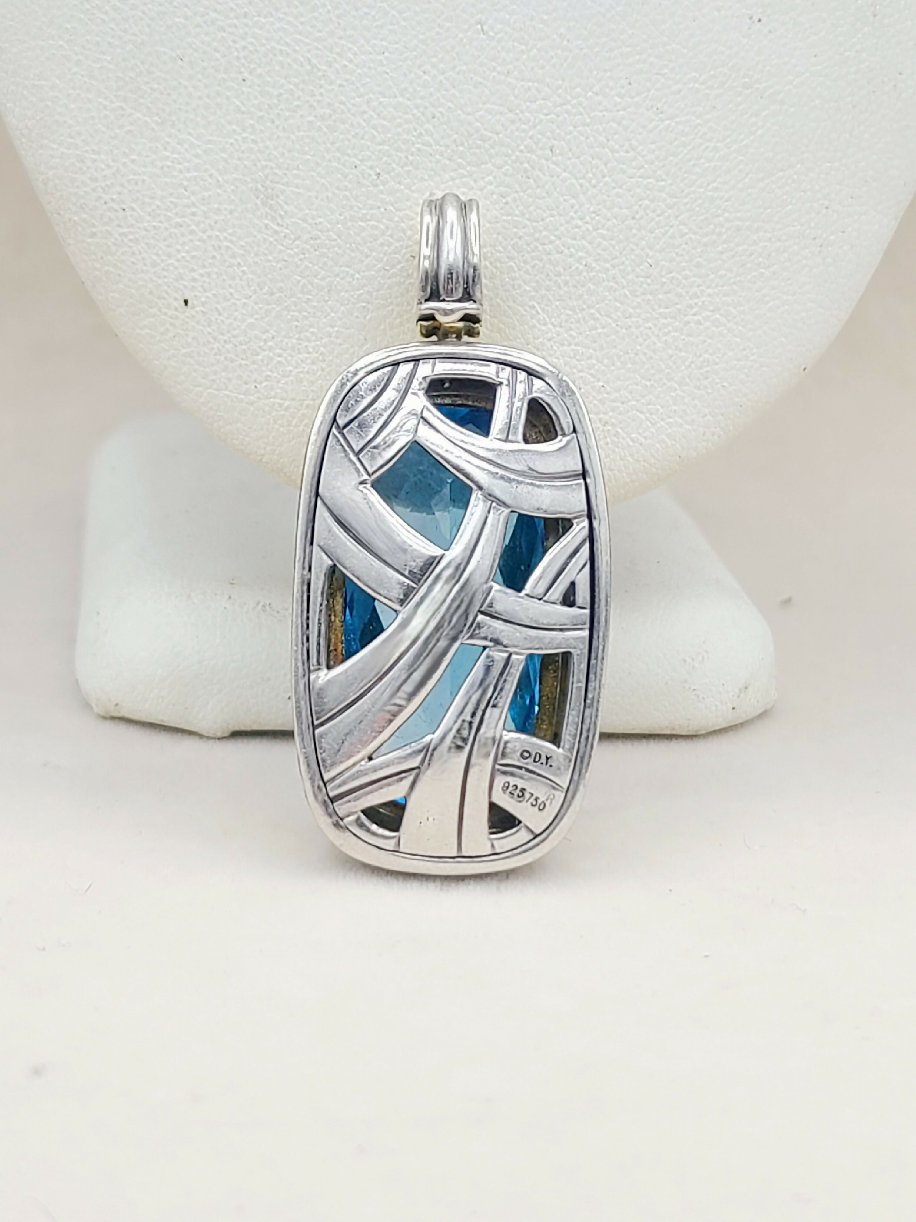 David Yurman Jumbo Albion Elongated Pendant 鈥?Blue Topaz、mySite、hinf8tx79