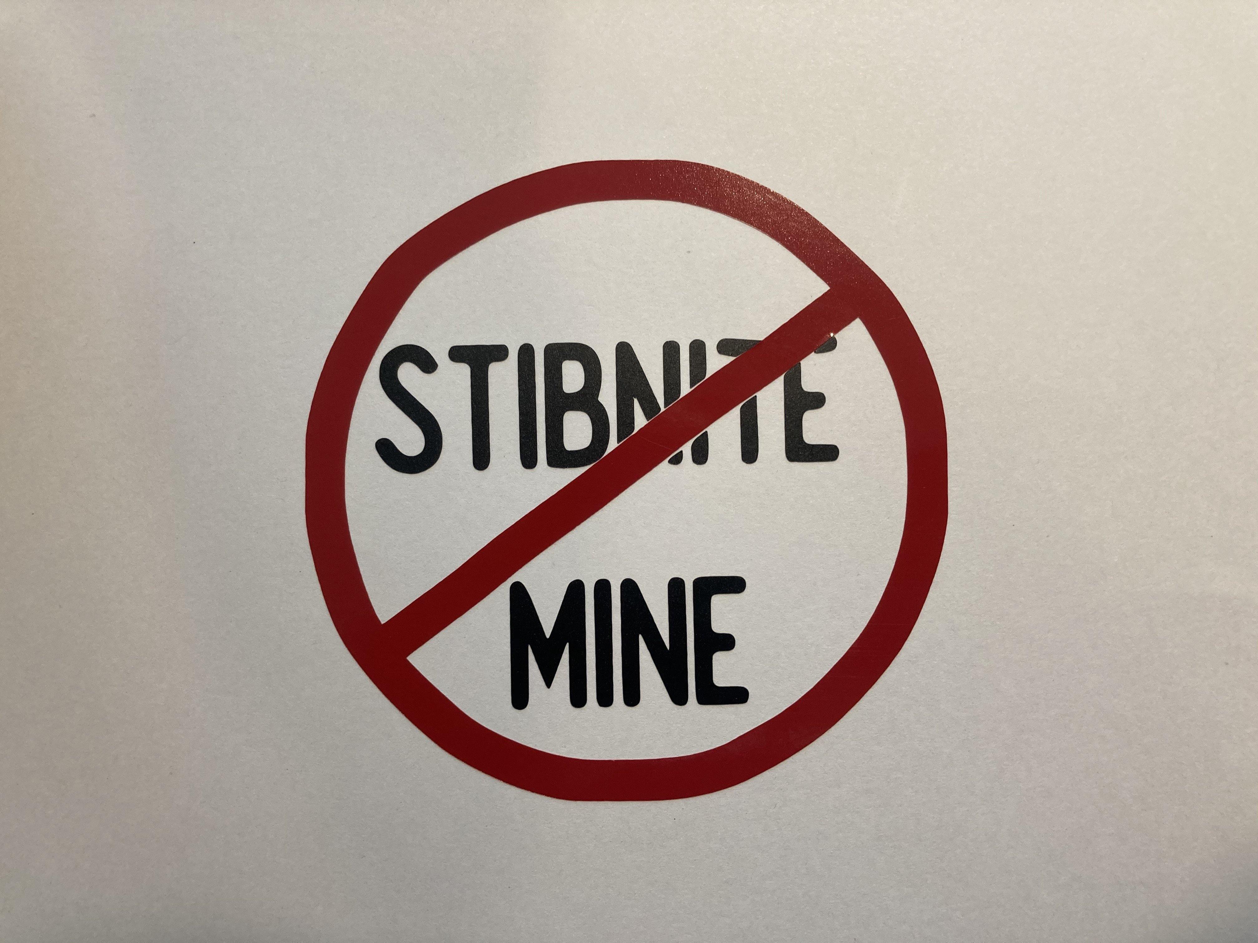 No Stibnite Sticker - All Proceeds Donated、mySite、solidvoid