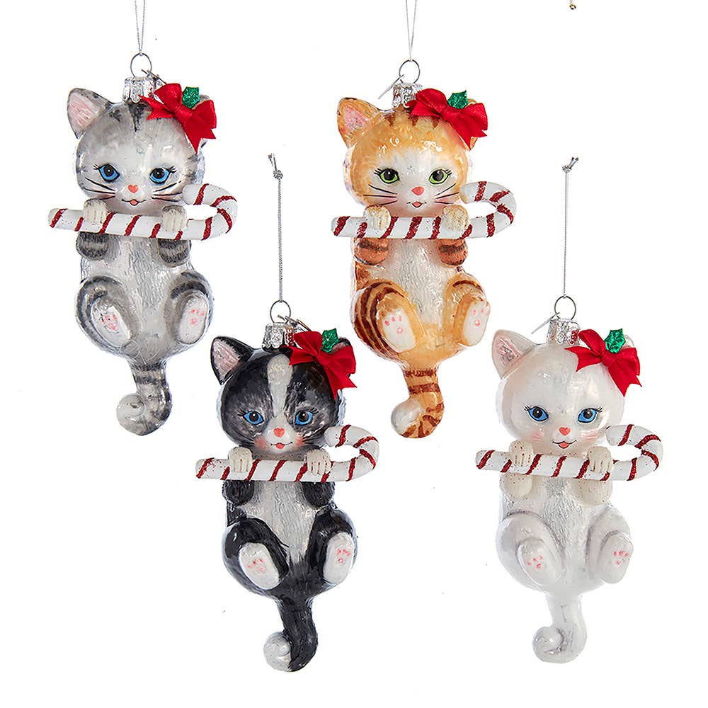 Cats with Candy Canes Noble Gems Ornaments、mySite、g9winljtr