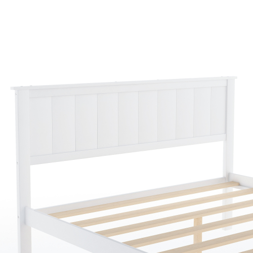 Full Size Platform Bed with Under-bed Drawers, White、、casual