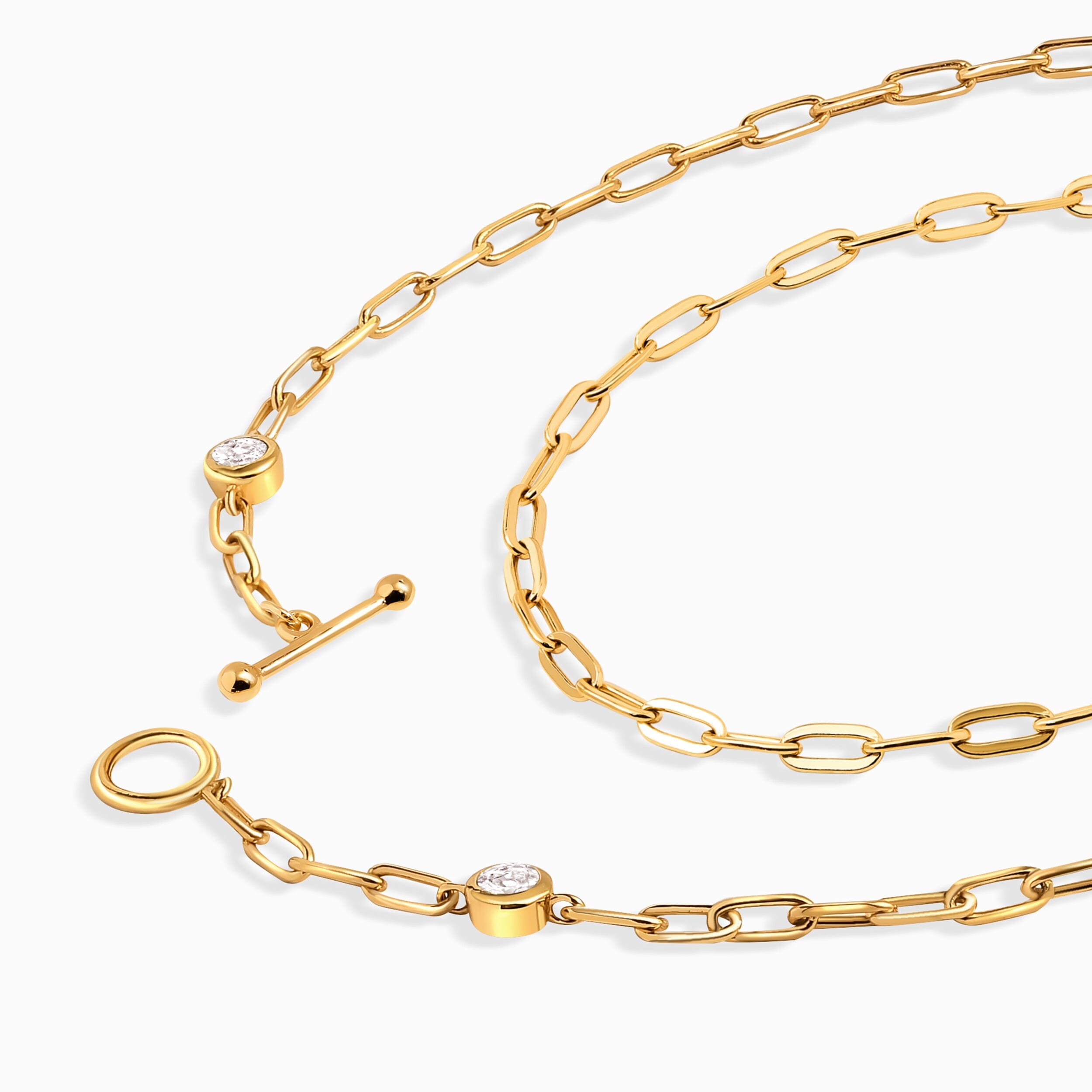 White Zircon Widelink Necklace - Talia T-Lock、mySite、hinf8tx79