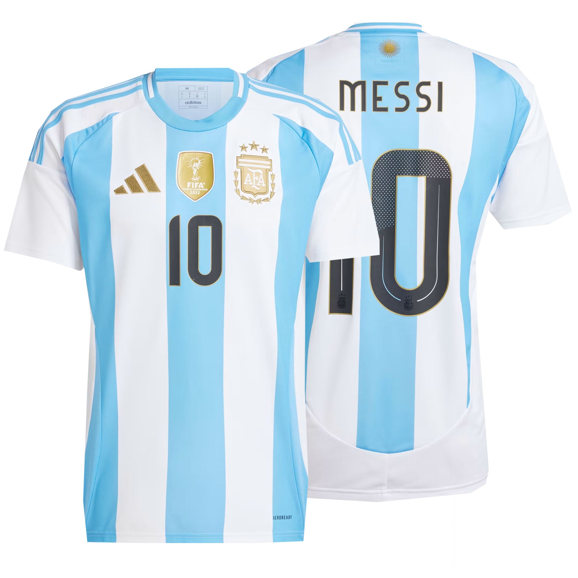 adidas Men's Argentina 2024/25 Home Jersey w/ Messi #10 Printing、mySite、bottomscart