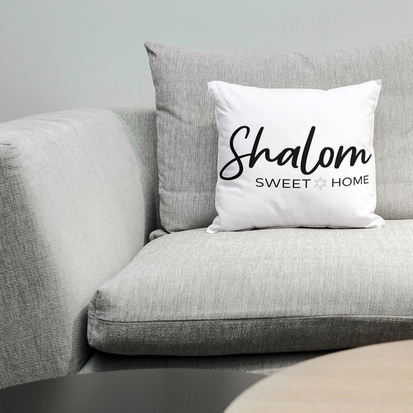  Shalom Sweet Home Throw Pillow、mySite、elrpsem3k