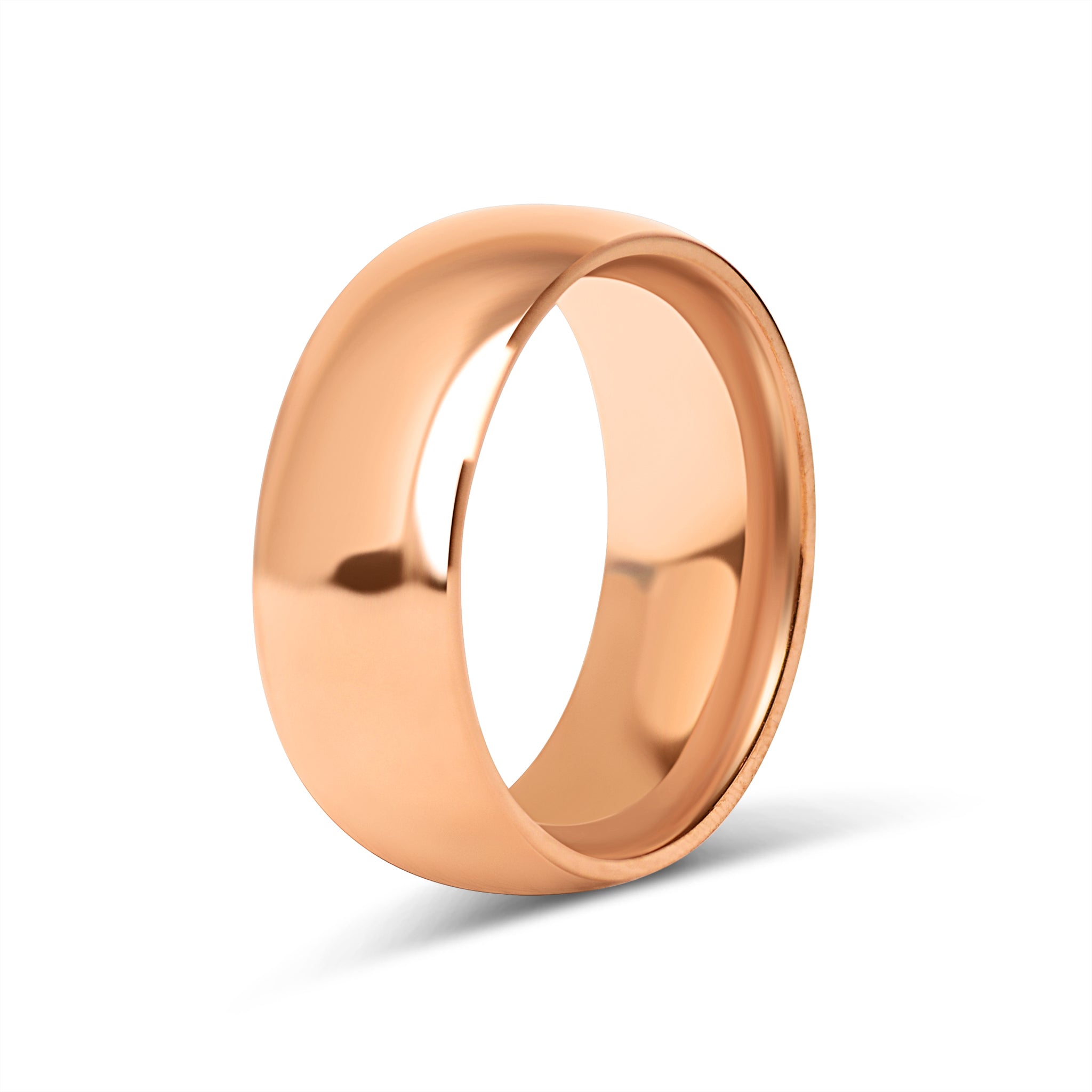18K Rose Gold PVD Stainless Steel Rounded Blank Ring / CFR7008、mySite、dreamappss