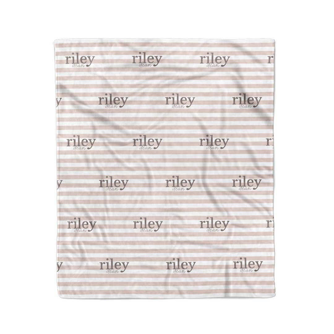  Latte Stripes Personalized Kids Blanket、mySite、layawaytickets