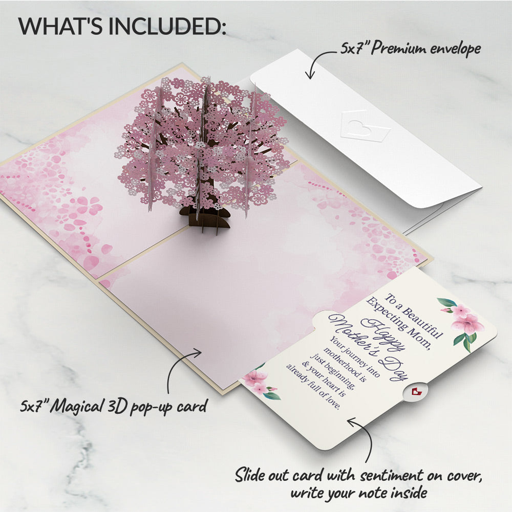 Cherry Blossom Mother's Day Pop-Up Card and Sentiment Set for Expecting Mom、mySite、solidvoid