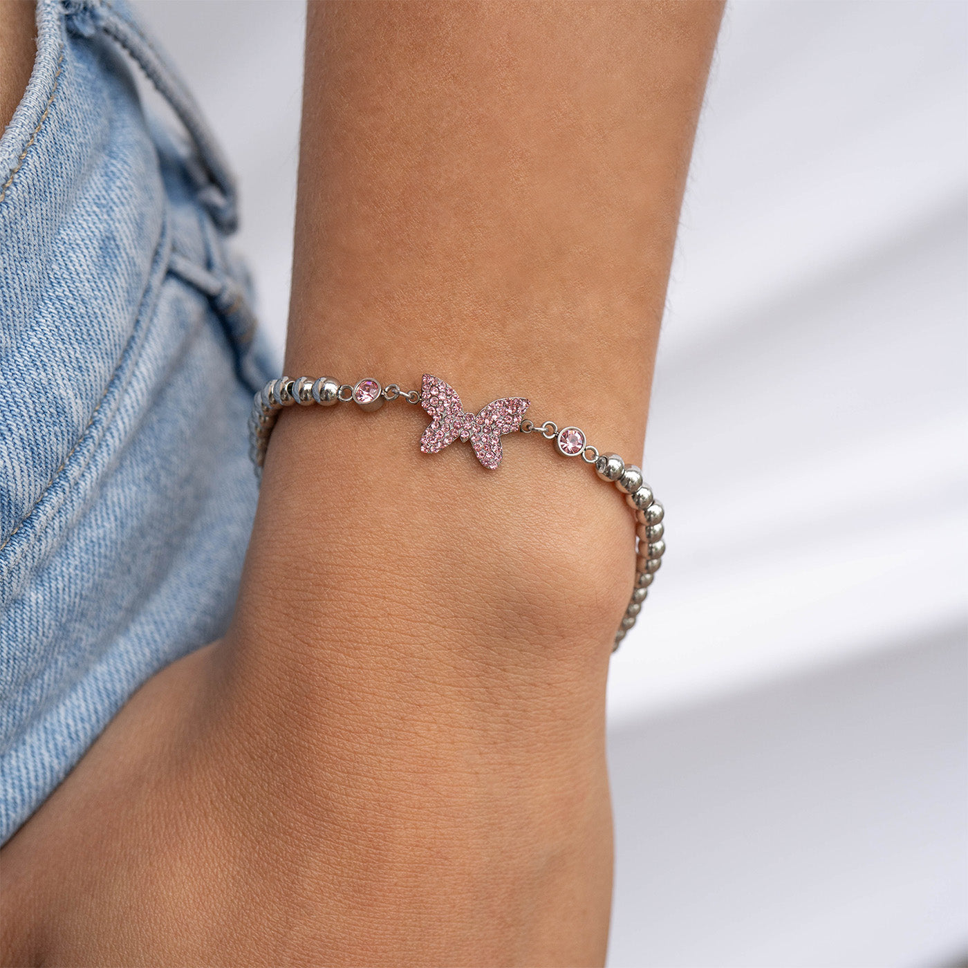 18K Gold PVD Stainless Steel Butterfly Stretch Bracelet / BRJ1074、mySite、dreamappss