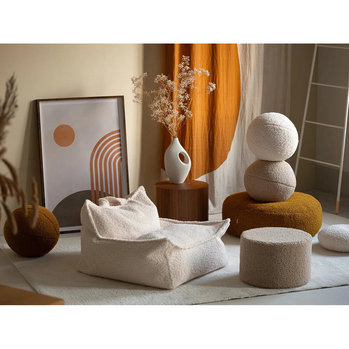 Cream White Beanbag Chair、mySite、gigharbornorthrealestate