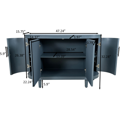 70.07"Large Size 4 Door Cabinet, Suitable For Living Room, Kitchen, Bedroom, Corridor (Champagne)、、xpatfood