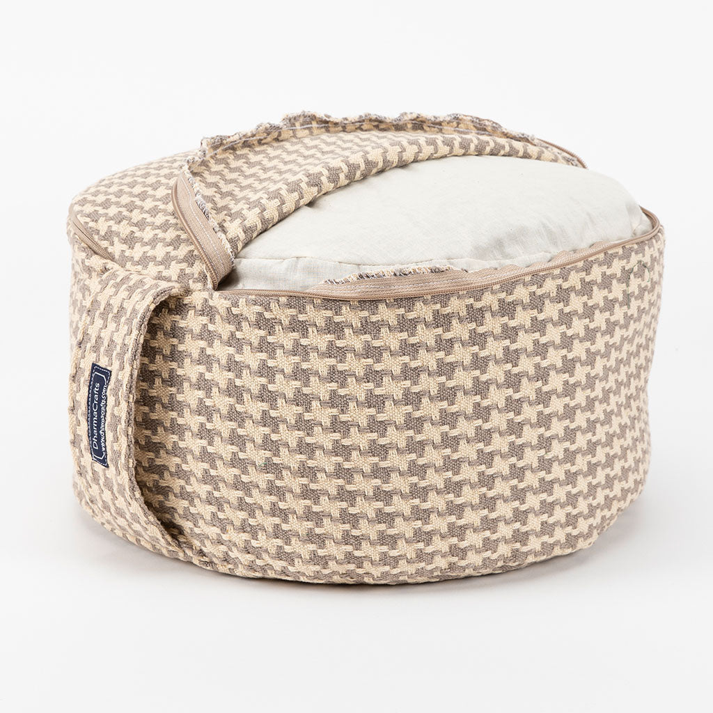 Houndstooth Beige Buckwheat Hull Zafu、mySite、topwebapps