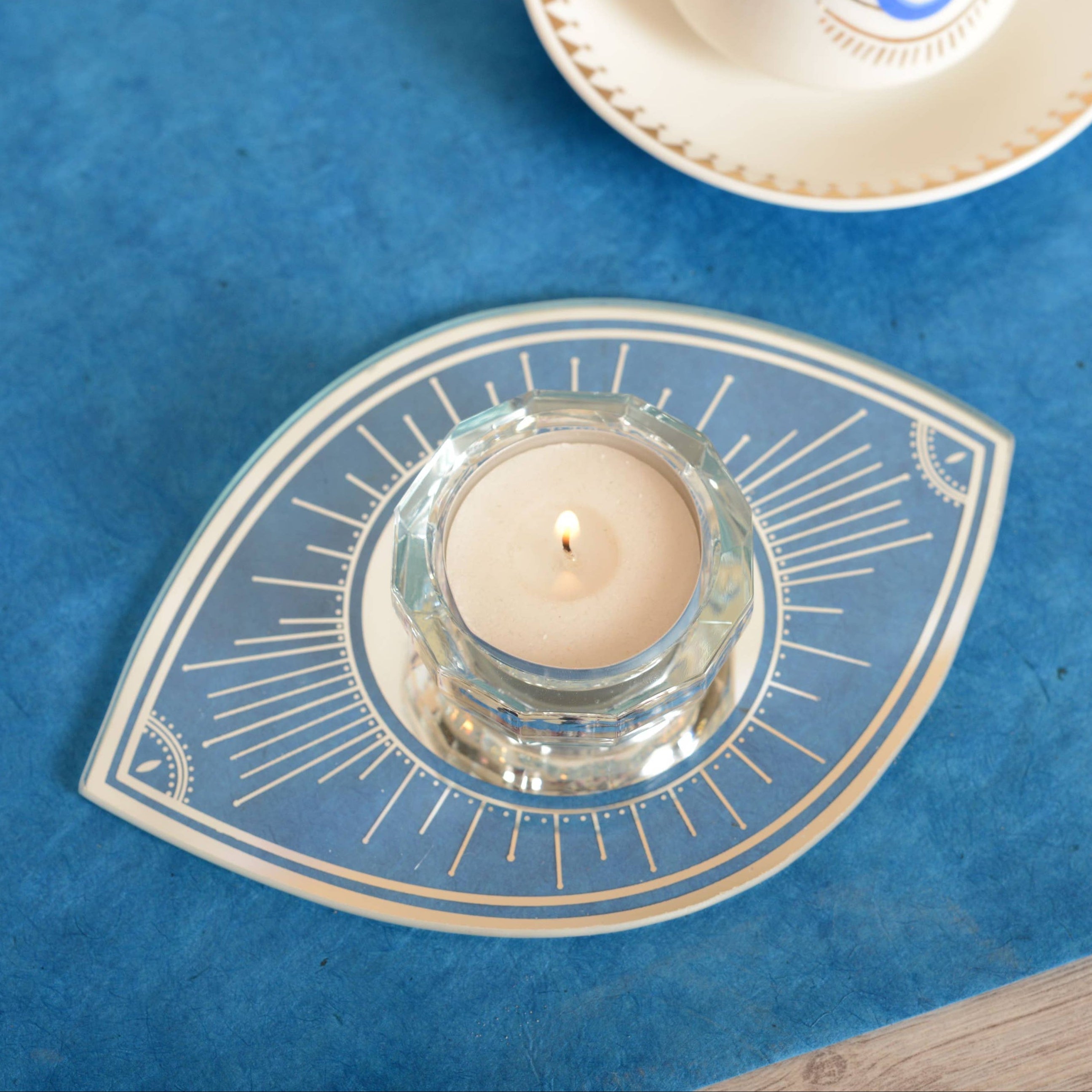 Silver Mirrored Evil Eye Candle Holder、mySite、topwebapps