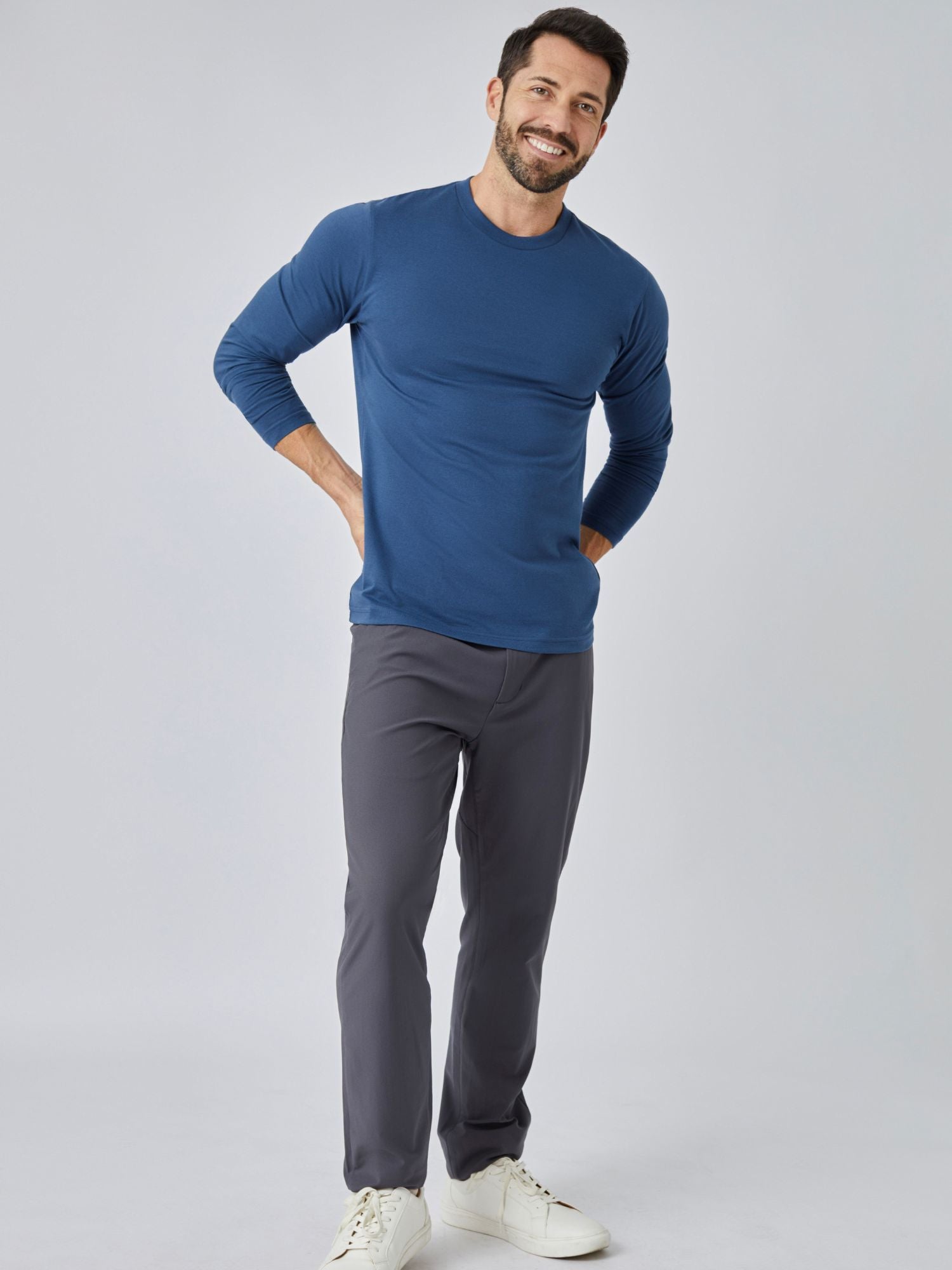  Steel Blue Long Sleeve Crew Neck FINAL SALE、mySite、ghnorth