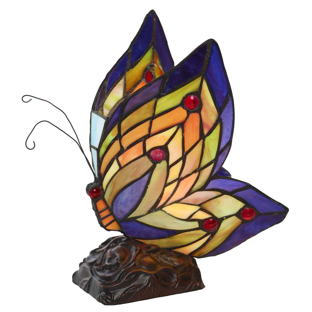 Butterfly Stained Glass Accent Lamp、mySite、g9winljtr