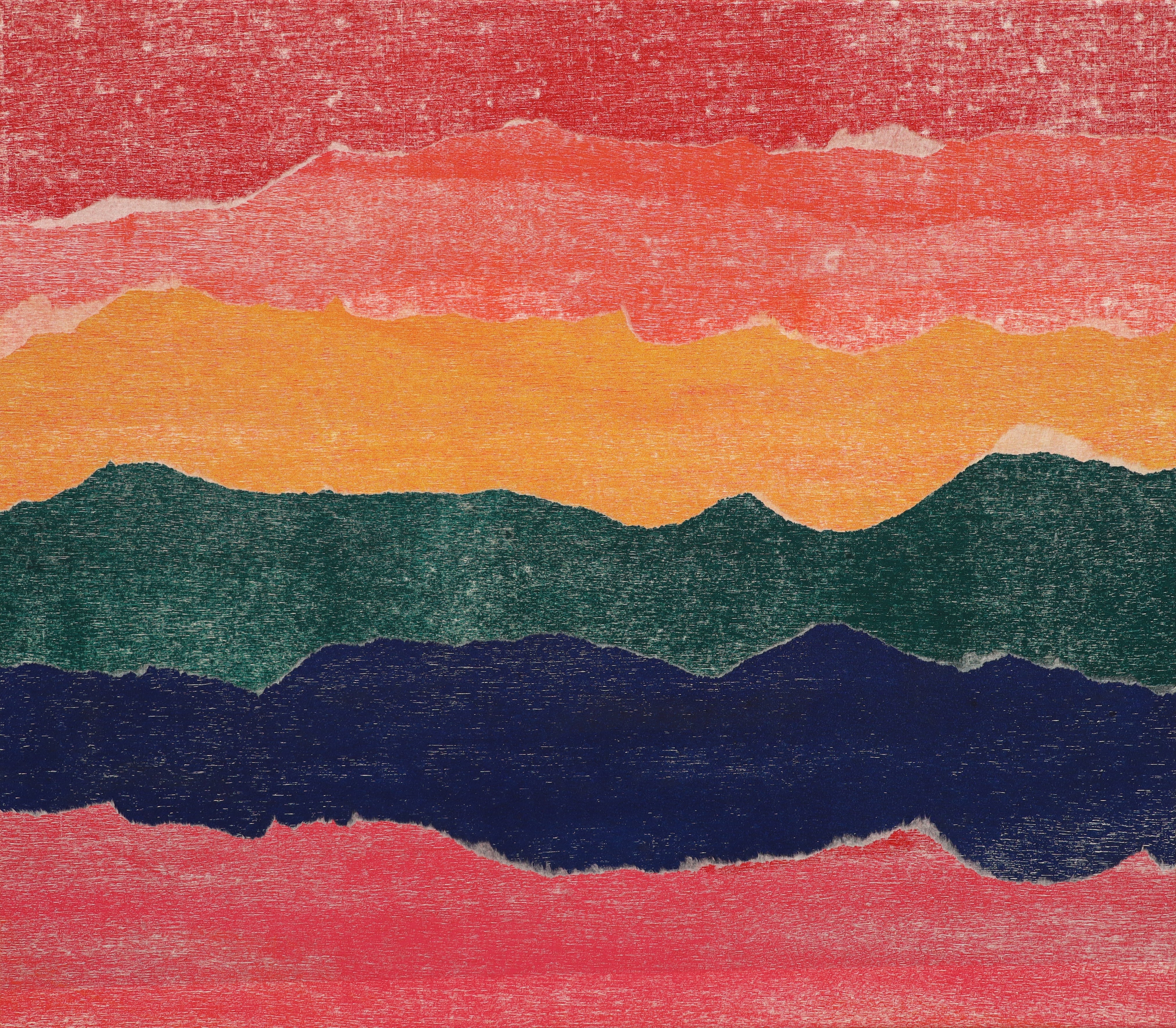 So Proud (with Pink). (Woodblock on Hosho paper, collage on canvas)、mySite、topwebapps