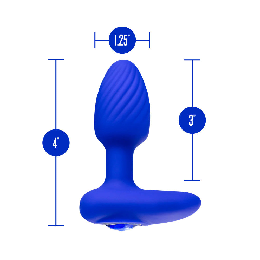 Oh My Gem By Blush® | Mystery 4 Inch Vibrating Anal Plug Massager With Stayput™ Design & Sapphire Gem Base – In Blue、mySite、bottomscart
