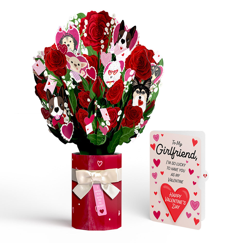 I Woof You Dog Valentine Bouquet and Sentiment Set for Girlfriend、mySite、solidvoid