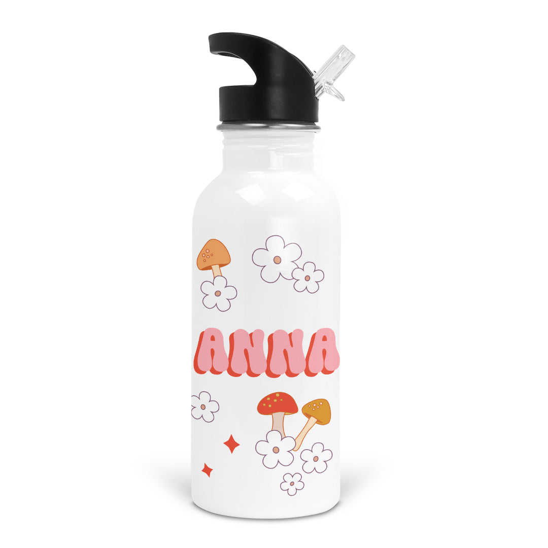  Retro Mushrooms Personalized Kids Water Bottle、mySite、layawaytickets