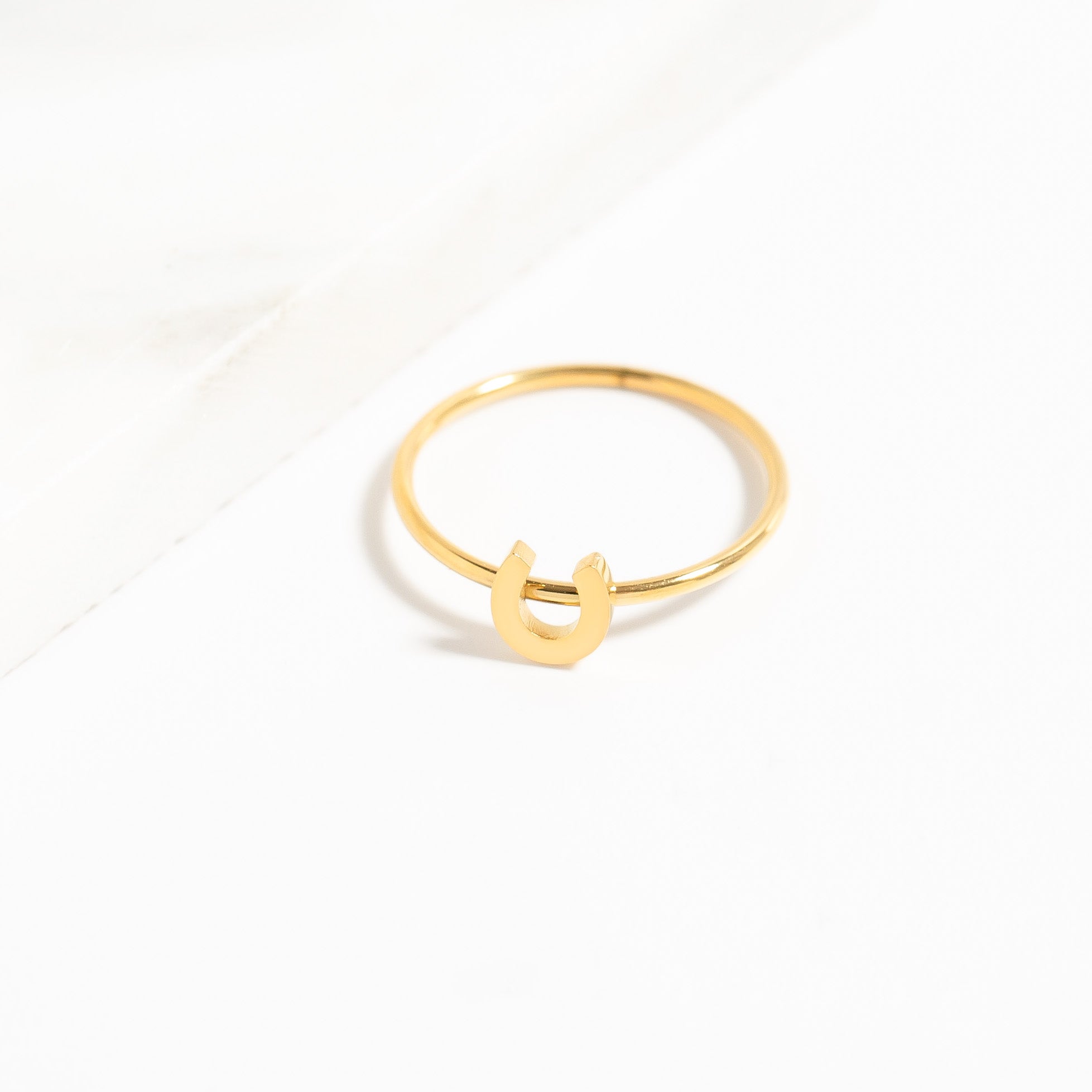 18K Gold PVD Stainless Steel Horseshoe Symbol Ring / ZRJ0001、mySite、dreamappss