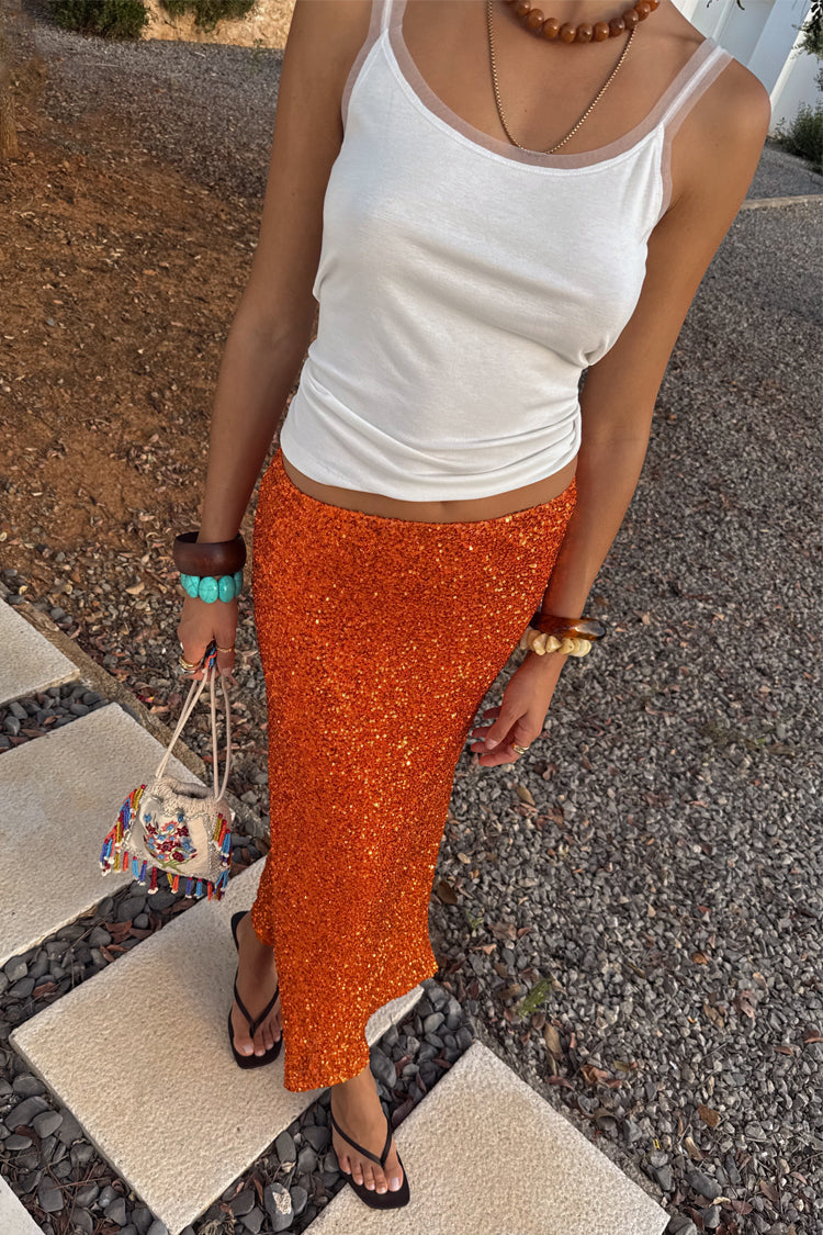 Orange Sequin Dorris Skirt、mySite、solidvoid