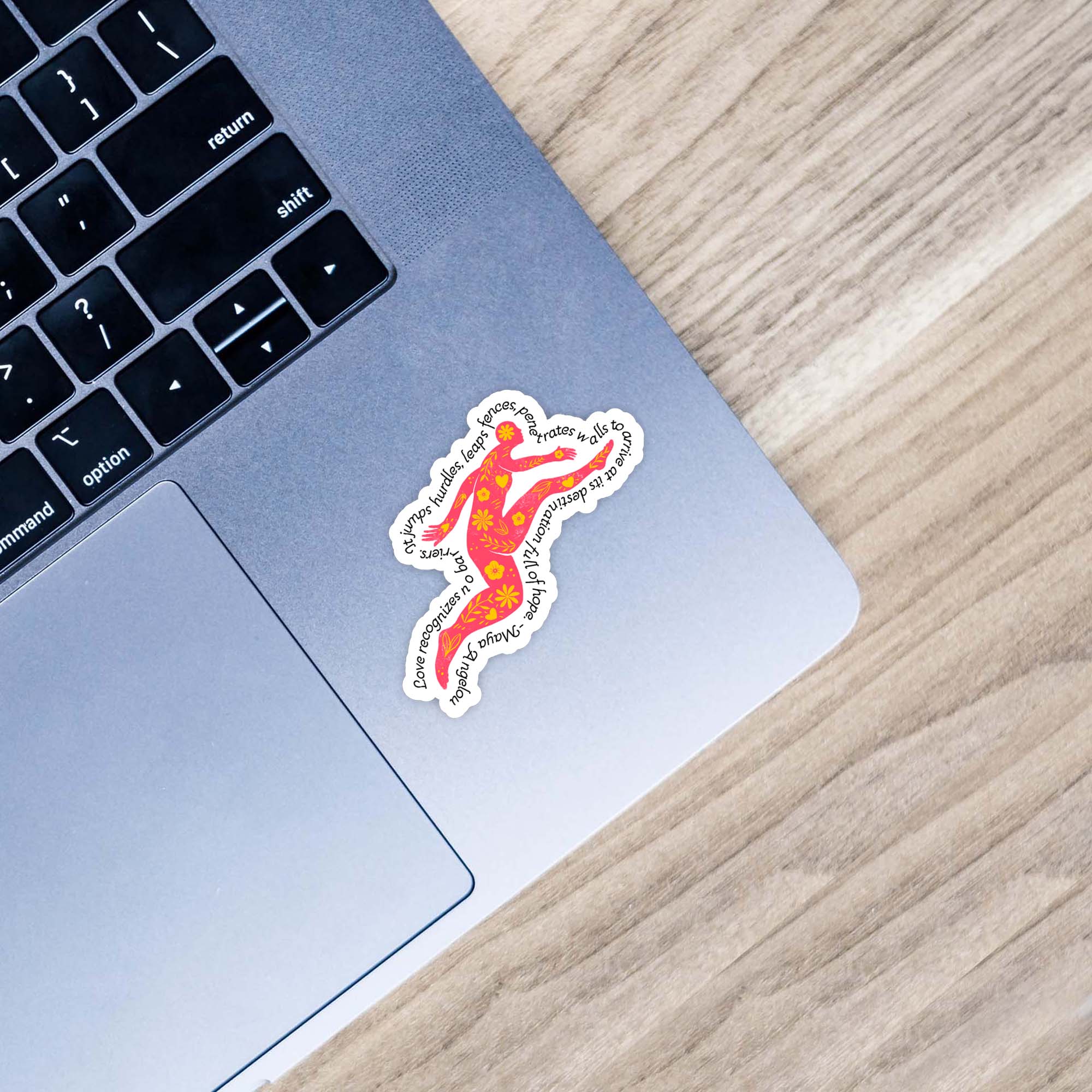  Love Recognizes No Barriers Quote Sticker - Yellow、mySite、ghnorth