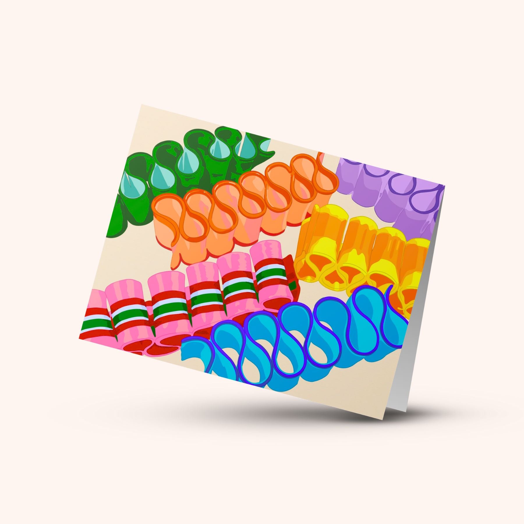  Candy Ribbon Gift Greeting Card 5 Pack、mySite、ghnorth