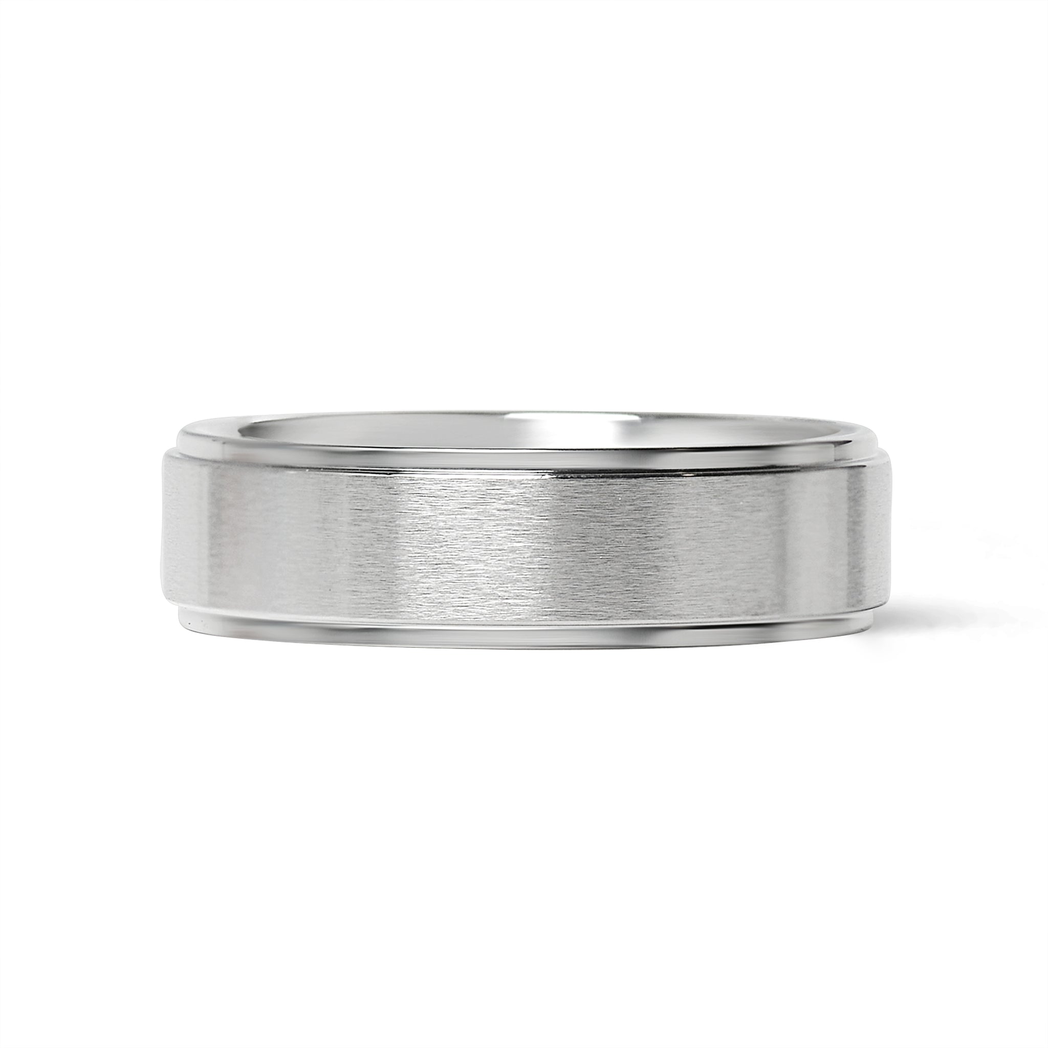 Stainless Steel Blank Ring Brushed Flat Center Polished Edge / CFR0002、mySite、dreamappss