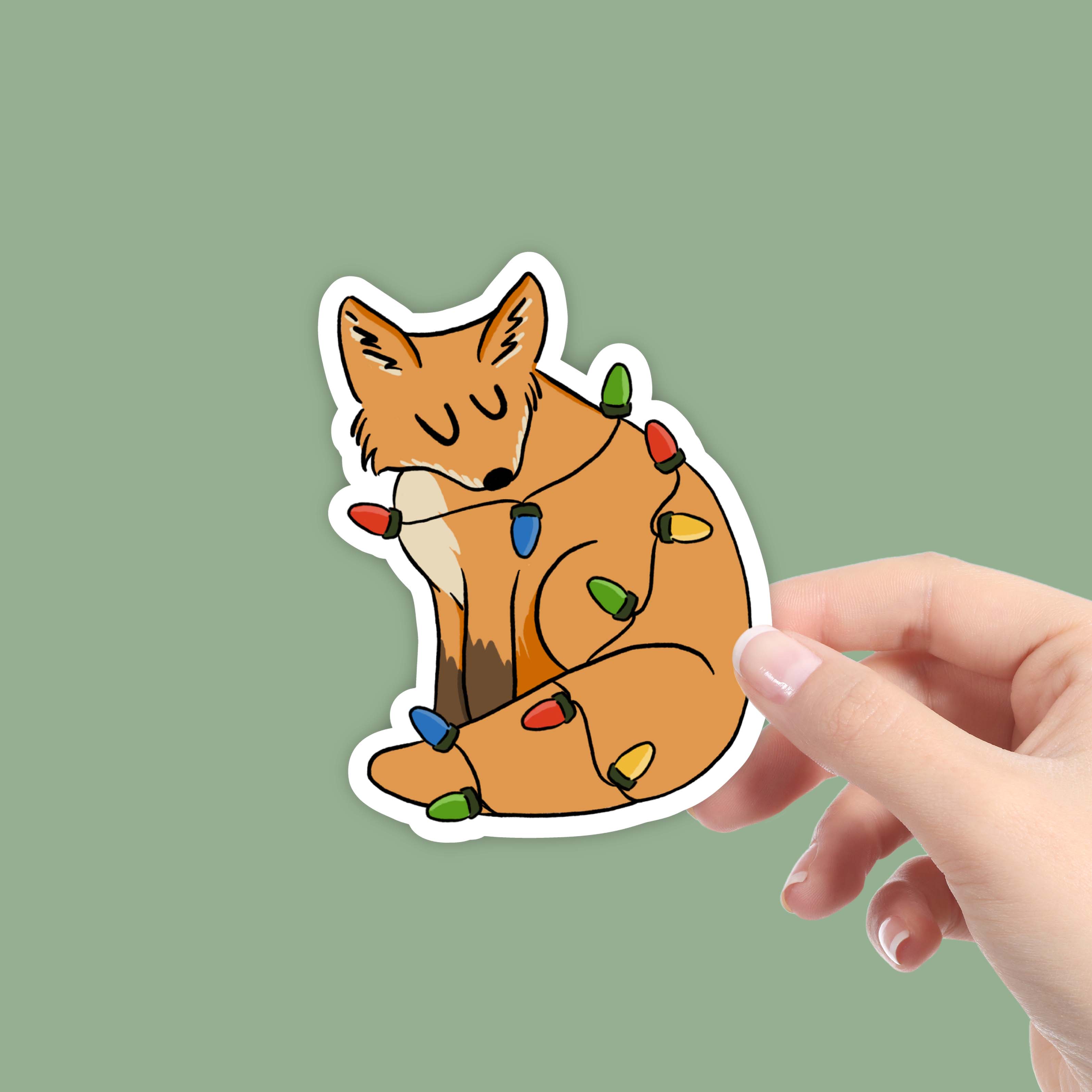  Fox & Lights Winter Sticker、mySite、ghnorth