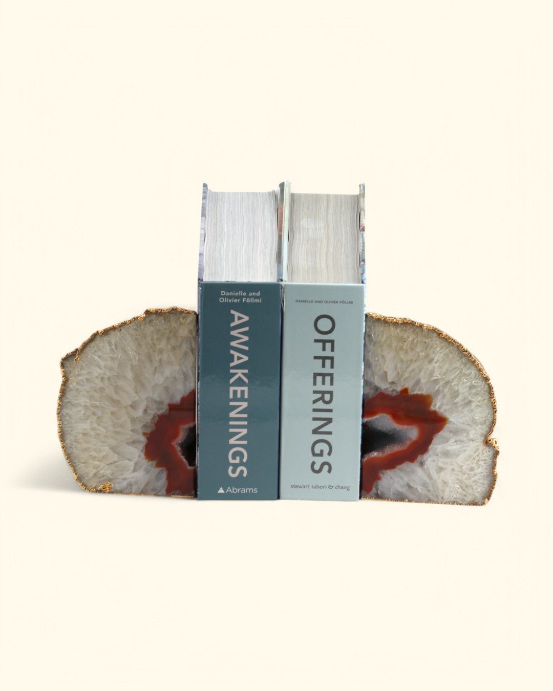 Gilded Red Agate Gemstone Geode Bookends、mySite、topwebapps