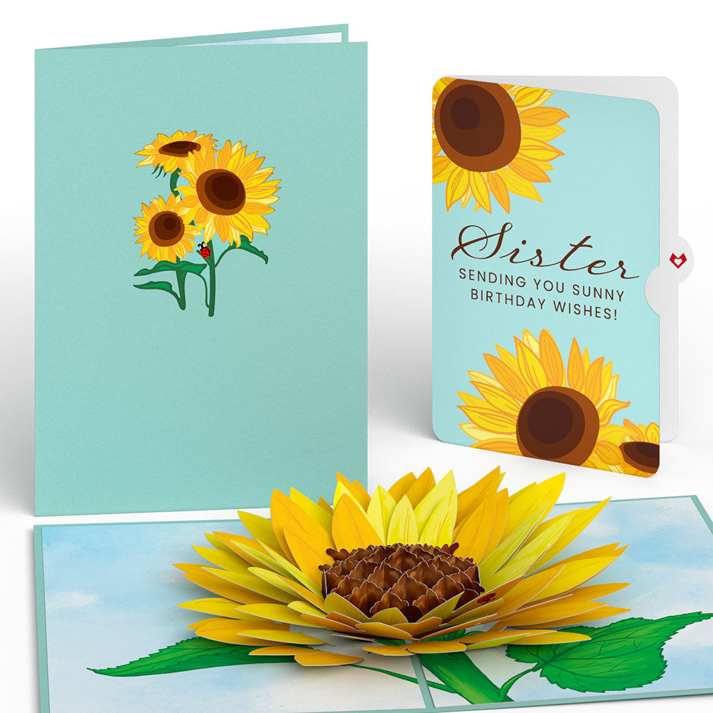 Sunflower Birthday Pop-Up Card and Sentiment Set for Sister、mySite、solidvoid