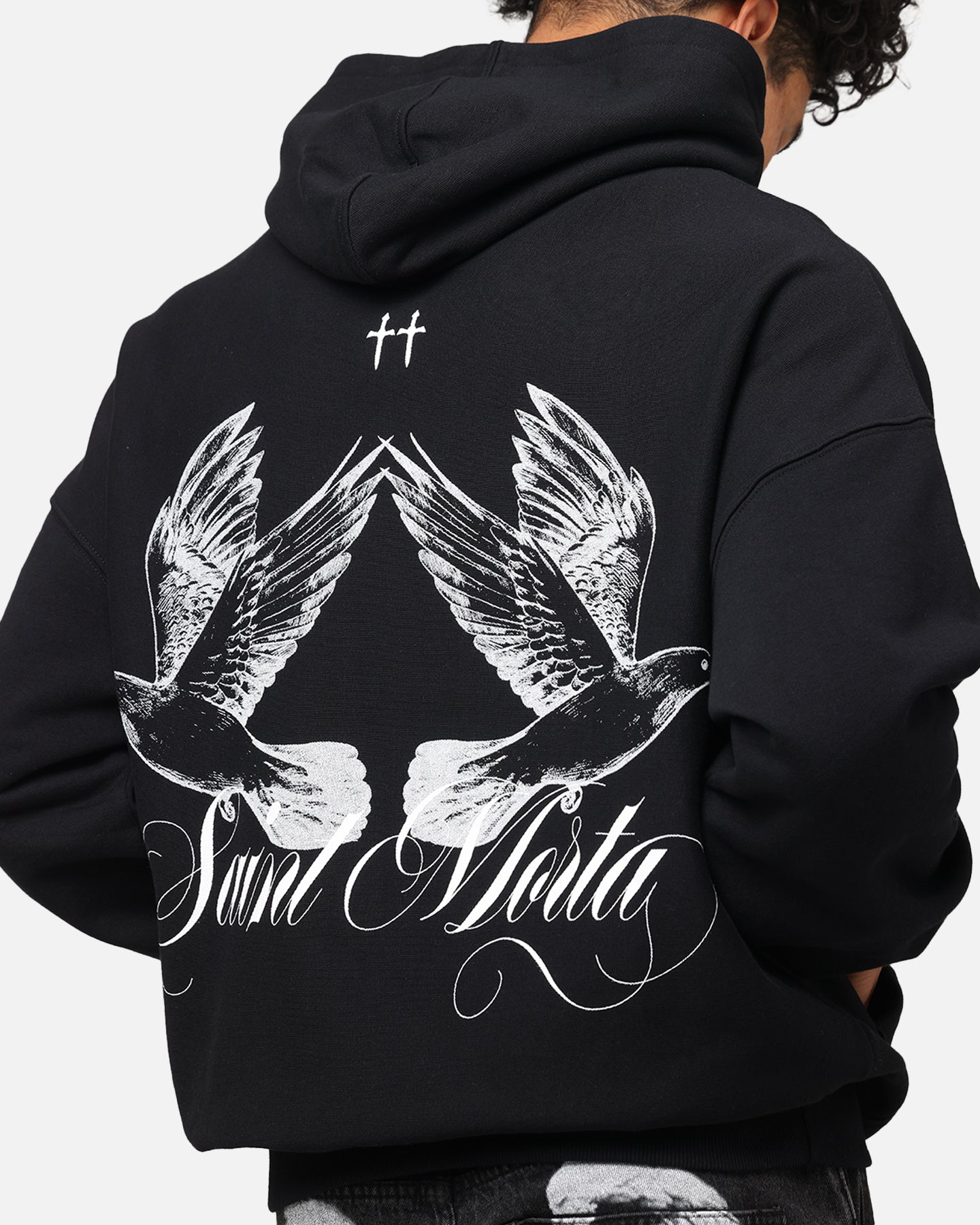 Saint Morta Doves Boxy Hoodie Black、mySite、zt4zffjzw