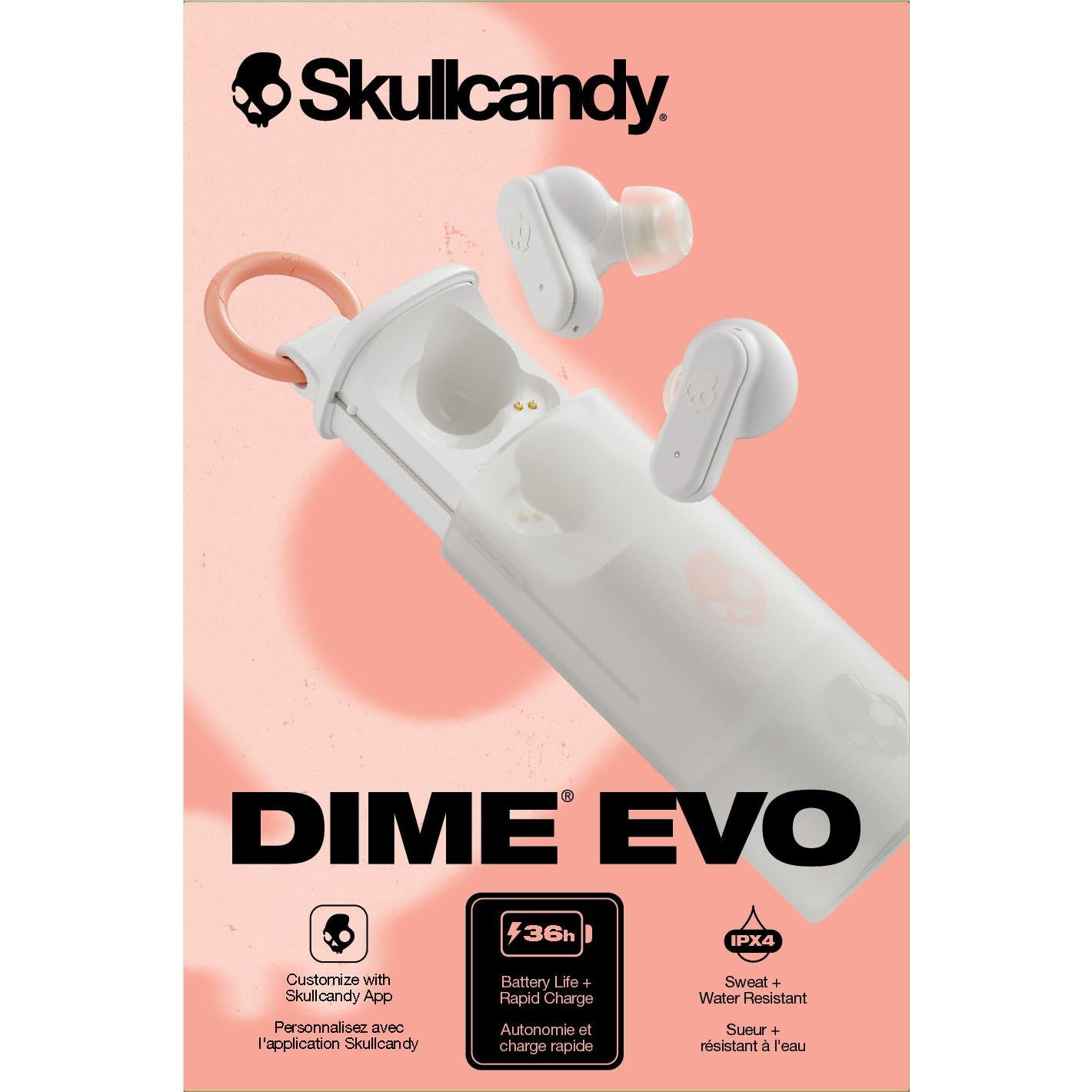 Skullcandy Dime Evo TWS In-Ear Headphones (Bone Orange)、mySite、camillekostekn