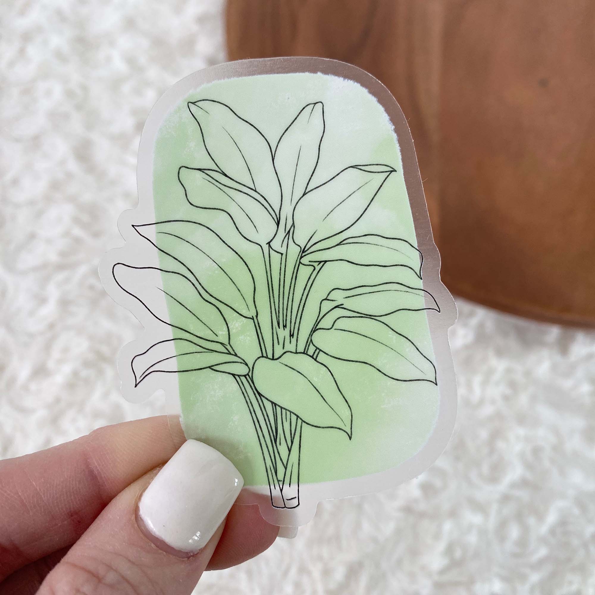  Dumb Cane Abstract - Clear Sticker、mySite、elrpsem3k