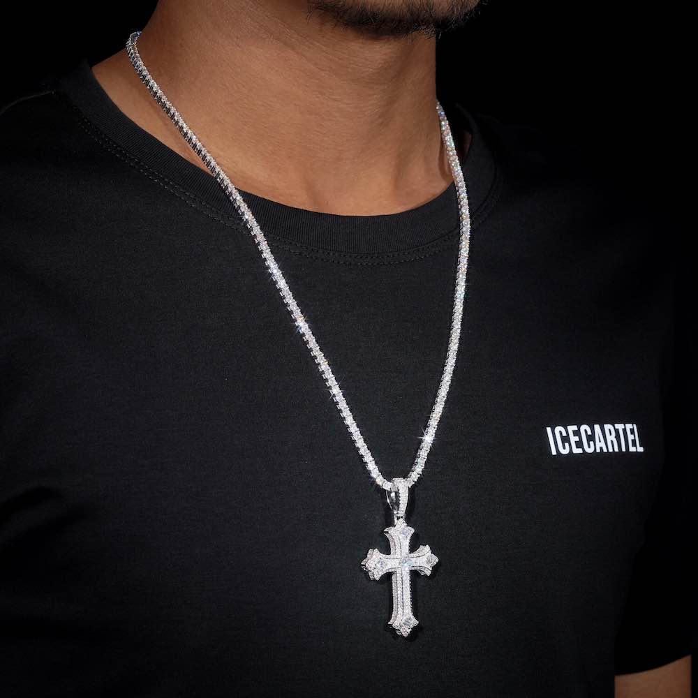 Moissanite Cross Pendant 14K Gold、mySite、hinf8tx79