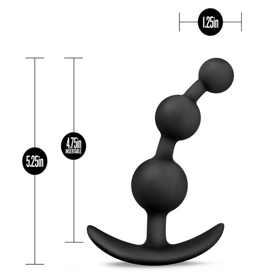 Anal Adventures Platinum Small Anal Beads Black by Blush Novelties、mySite、bottomscart