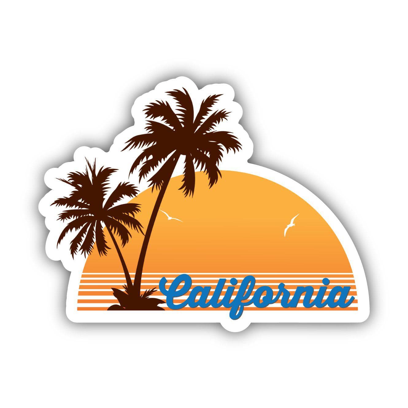  California Sunset & Palm Trees Sticker、mySite、elrpsem3k