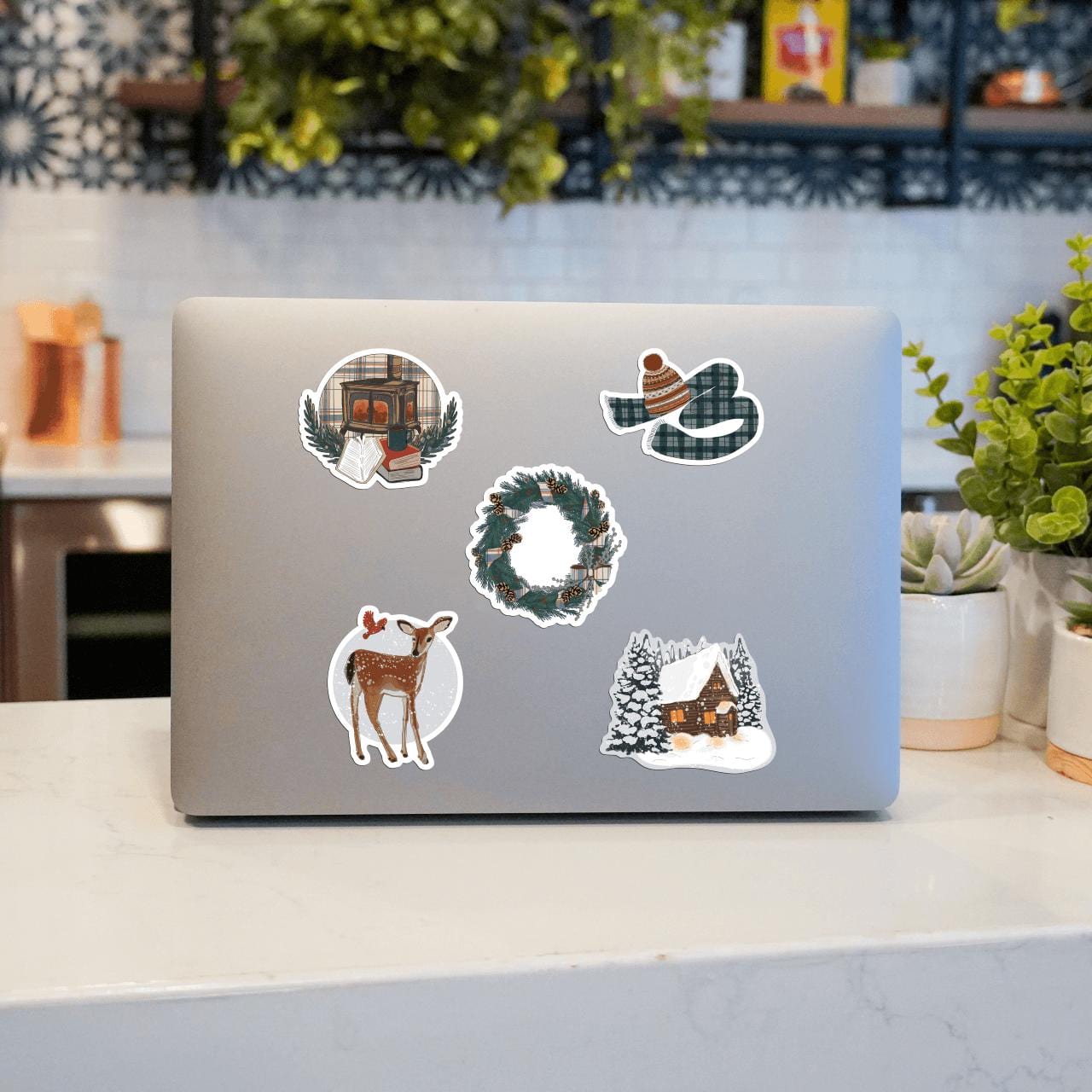  Winter Sticker Cozy Cabin 5 Pack、mySite、ghnorth