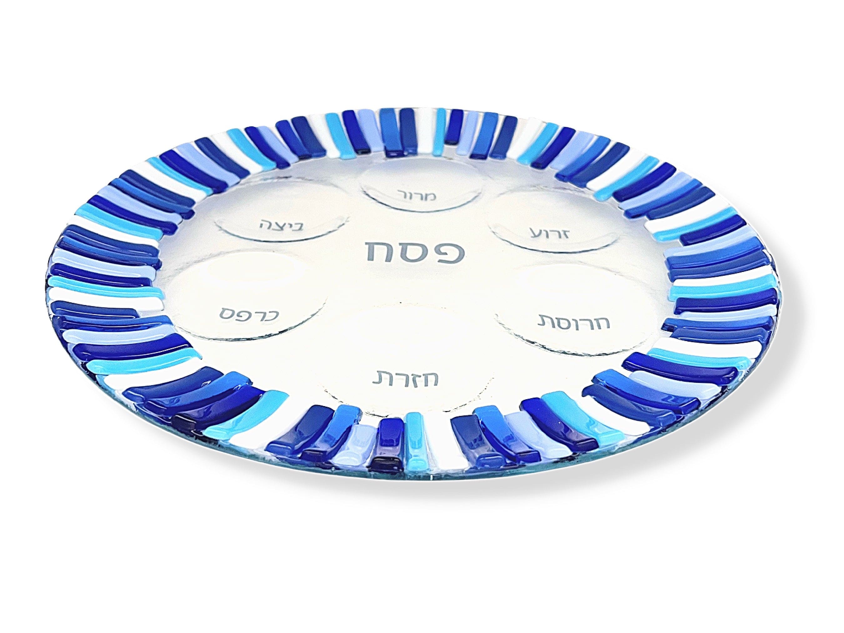 Fused Glass Seder Plate - Blue Sticks、mySite、topwebapps