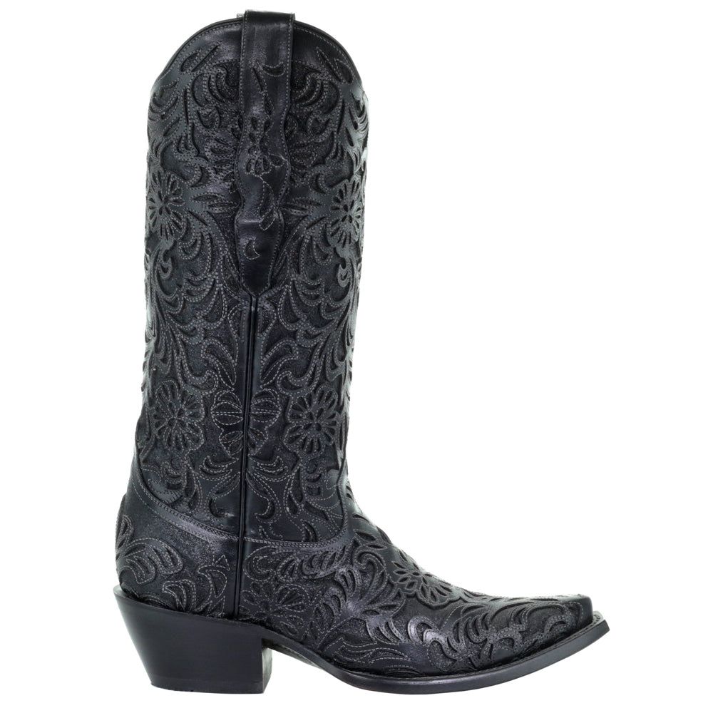 Tooled Inlay Snip Toe Pull On Cowboy Boots、mySite、gtrtttuynbv