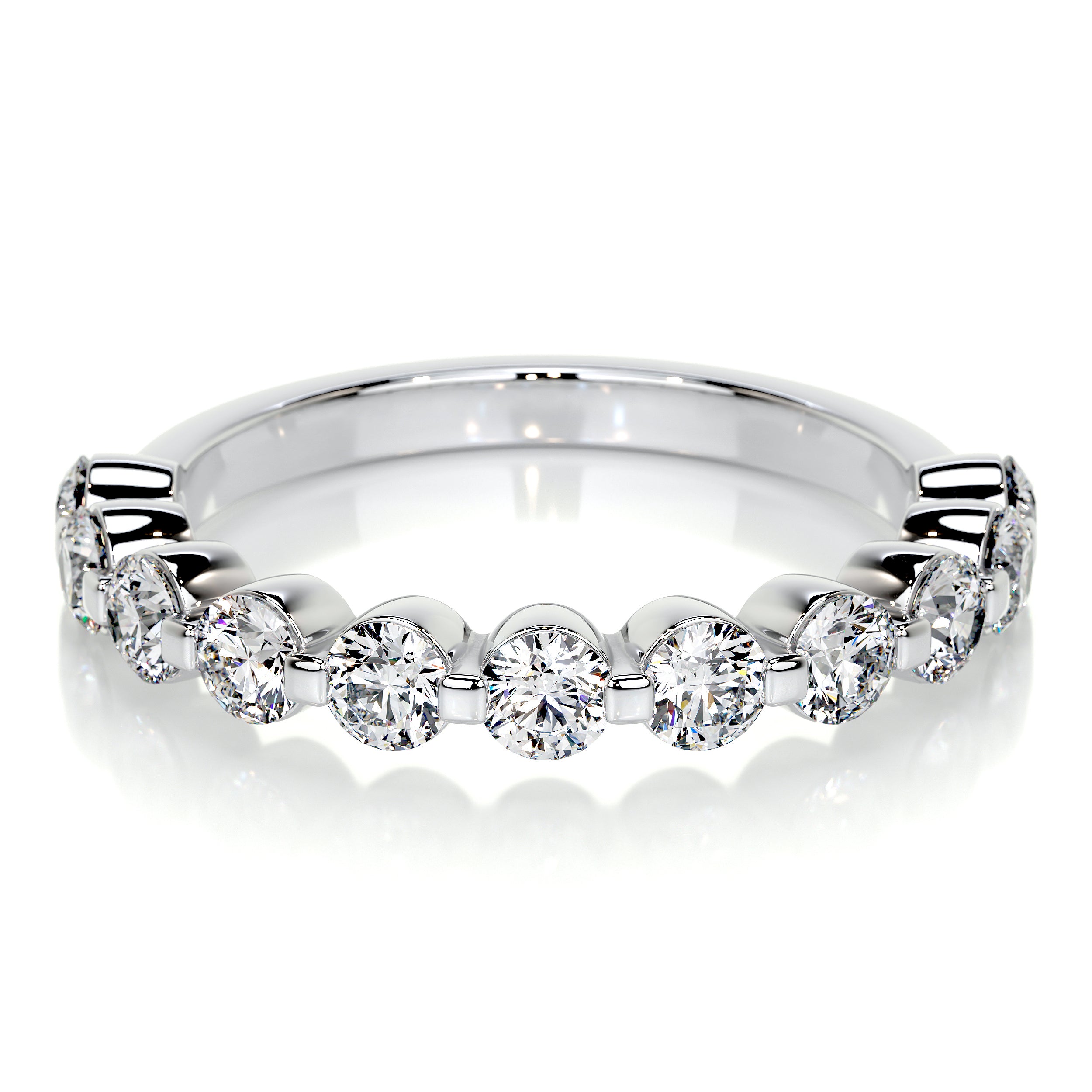Josie Lab Grown Half-Eternity Wedding Ring (1 Carat) -Platinum、mySite、hinf8tx79